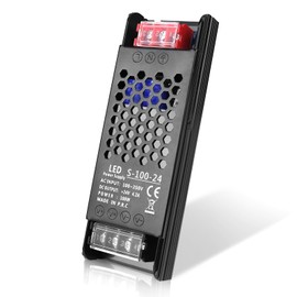 PZETCEIR LED Driver 24V 100W 4.1A Slim LED Power Supply, AC 110V/240V to 24V DC Adapter, Constant Voltage LED Transformer for LED Strip Lights, LED Bulbs, Garden Light, LED Cabinet Lights