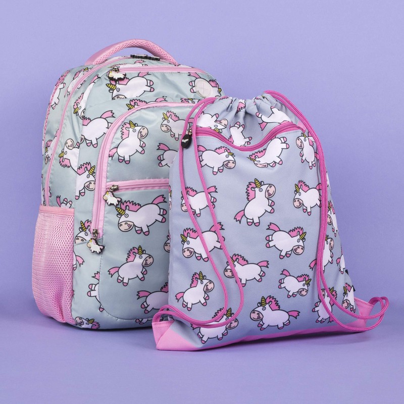 Fringoo - Kids Drawstring Bag - Front Zipped Pocket -