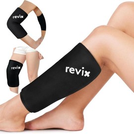 REVIX Shin Ice Wrap Sleeve, Cooling Gel Cold Pack for Knee, Calf, Elbow and Arm, Stretchable Long-lasting Cold Wrap - Size: Standard