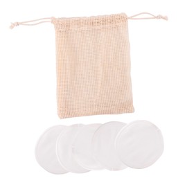 Baluue 6pcs Reusable Makeup Remover Pads Set Storage Bag Washable Facial Puff for Gentle Skin Care and Daily Makeup Removal