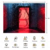 KUKUSOUL 7x5FT Halloween Backdrop Horror Forest Red Door Backdrop Upside