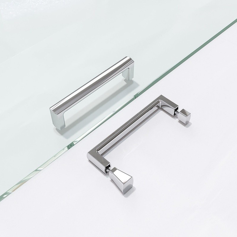 AQUALAVOS ABS Door Handle Shower Door Handle Bar Chrome Look