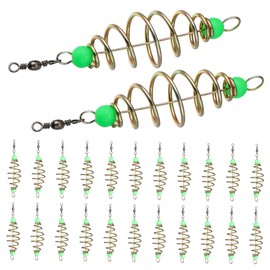 Gatuida 24Pcs Luminous Olive Shape Fishing Bait Cages Durable Spring Fishing Bait Traps