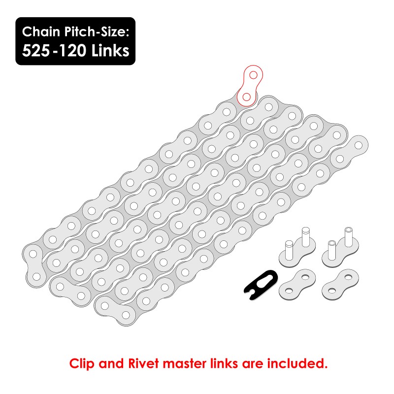Kawasaki Red Drive Chain for Kawasaki Ninja ZX-10R ZX1000 Abs