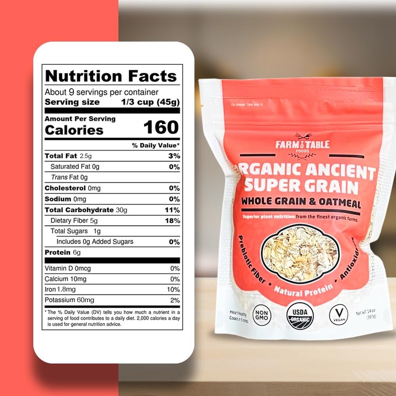 Farm to Table Foods Organic Oatmeal Variety Pack – High-Protein,