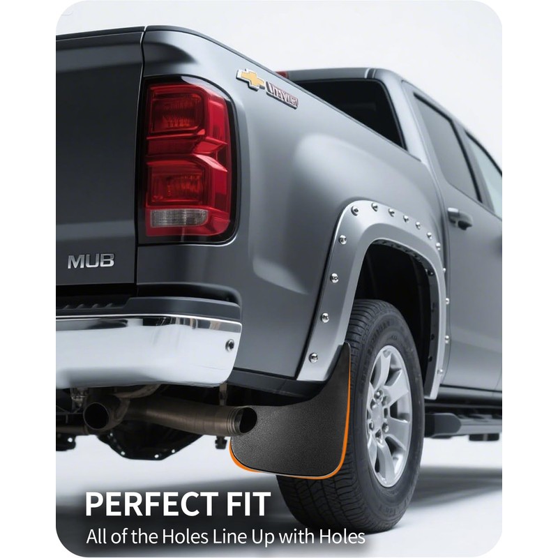 Yldqcfu Heavy Duty Mud Flaps for Trucks - 4PC No-Drill