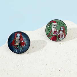 The Nightmare Before Christmas - Juego de pines esmaltados, diseño creativo y lindo de Jack Sally Oogie Boogie, insignia de la serie de gorros de mochila y dibujos animados, regalos para hombres y