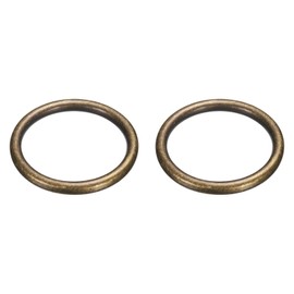 PATIKIL 金属製Oリング 2個入り 外径2.6インチ 内径2インチ 厚さ7mm シームレス ソリッドラウンド真鍮Oリング 犬用リーシュ 壁掛け植物 ハンギングバスケット バッグ ベルト DIYクラフト用 ダーク金