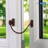 XFORT Viper Thumbturn Locking Cable Window Restrictor in Brown, Keyless