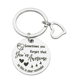 ZYSSXNDM Inspirational Keychains for Women Men Motivational Quotes Keychain, Sometimes You Forget You Are Awesome, Coworker Gifts