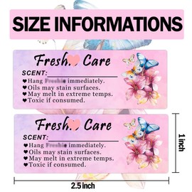 Freshiess Care Instruction Stickers 1 x 2.5 inch Freshiess Scent Labels with Line to Write in Scent 200 Pcs Freshiess Supplies for DIY Crafts Beads and Silicone Molds (Purple)