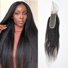2x6 Kinky Straight Lace Closure Brazilian Human Hair Coarse Italy
