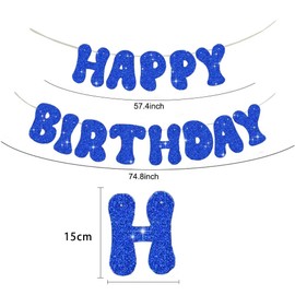 KUNGOON Milk and Cookies Happy Birthday Banner,Funny Blue Glitter Paper Sign Banner for Kids Cookie Milk Birthday Party Decor,Cookie Milk Theme Happy Birthday Party Decorations.