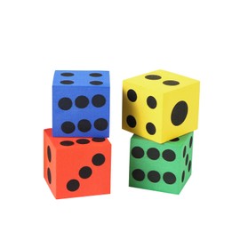 Yoodelife Foam Dice Set, 1.5 Inch Large Assorted Colorful Foam Dice Cubes with Number Dots, Playing Square Blocks Use for Gift Games Math Teaching Party Supplies, Pack of 4