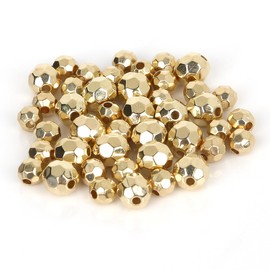 DWYGZSTR - abalorio espaciadoras de material de resina, abalorio de plata para pulseras, espaciadores de abalorio de plata, abalorio de metal para hacer collares, pulseras, joyería (oro, 8 mm, 100