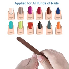 100 limas de uñas de madera, lima de uñas de tablero de esmeril de 7 pulgadas para uñas naturales, juego de herramientas de manicura, lima de uñas des