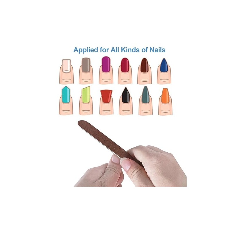100 limas de uñas de madera, lima de uñas de