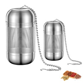 Juego de 2 Colador de Especias, 316 Infusor de Té de Acero Inoxidable, Filtro de Té de Malla Extra Fina, Infusores de Té Reutilizable para Preparar Té Suelto, Especias y Condimentos