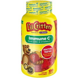 Lil Critters Immune C + Zinc Y Vitamina D Sabor Fresa Naranja Cereza