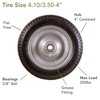 Marathon 4.10/3.50-4" Flat Free, All Purpose Utility Tire on Wheel,