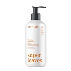 Natural Hand Soap by ATTITUDE: EWG VERIFIED Hand Soap, Hypoallergenic, Dermatologist Tested & Vegan | Super leaves Hand Soap - Orange Leaves (16 oz)