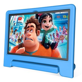 JREN Tablet for Kids｜10 Inch Kids Tablet Android 14｜Octa-core｜64GB｜WiFi ｜Bluetooth｜Parental Control｜Children Content｜Children Toddler Blue