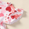 Runytek Girls Ruffle Sleeve Valentines Day Dresses Heart Print Casual