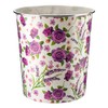 Plastics Colourful Flowers Floral Waste Paper Bin (Purple Flower)