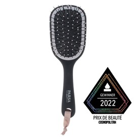 PARSA Beauty Wet & Dry Small Detangling Brush Travel Brush with Rounded Plastic Pins in Black Brushes without Pulling and Tearing Prix De Beauté Winner 2022