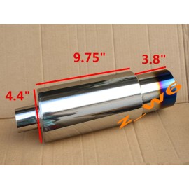 ZWMAXTUNE 2.5" Inlet N1 Burn Tip Blue Stainless Steel Racing Resonator Exhaust Muffler