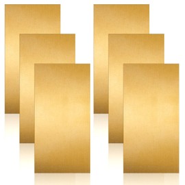 Amylove Brass Strip, Brass Shim Stock Assortment Metal Shims, 6'' Length, 0.002'', 0.004'', 0.006'', 0.008'', 0.012'' and 0.016'' Thickness(6 Pieces,6 x 3 Inch)