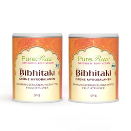 PureRaw Bibhitaki Pulver (Bio Vegan) Fr Triphala Churna, Ayurveda Ern?hrung Kche Rasayana - Terminalia Bellirica Myrobalan Bahera Beleric Behada Organic Fruit Powder | PureRaw 100g (=2x 50g)