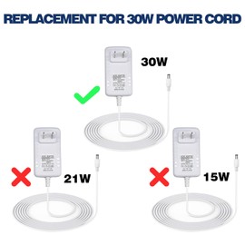 30W Power Adapter Charger for Echo ((4th/3rd Gen), Show 10/8/2, Plus2nd Gen, 6.5 Feet Power Cord Replacement,White