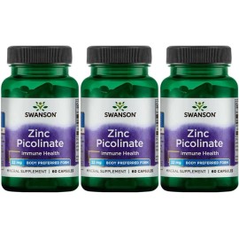 Swanson 180 Cap Swanson Zinc Picolinate Body Preferred Form 22 mg Immune Prostate Health