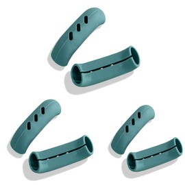 6Pcs Silicone Assist Handle Holder Grip, Cast Iron Skillet Handle Covers Heat Resistant, Non Slip Pot Grip Handle Sleeve, Hot Handle Holder Wok for Frying Pans Griddles (Green)