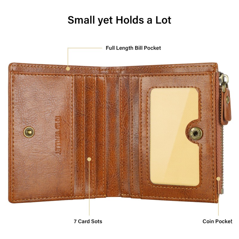 Lavemi Ultra Thin Small Compact Leather Womens Girls Wallets RFID