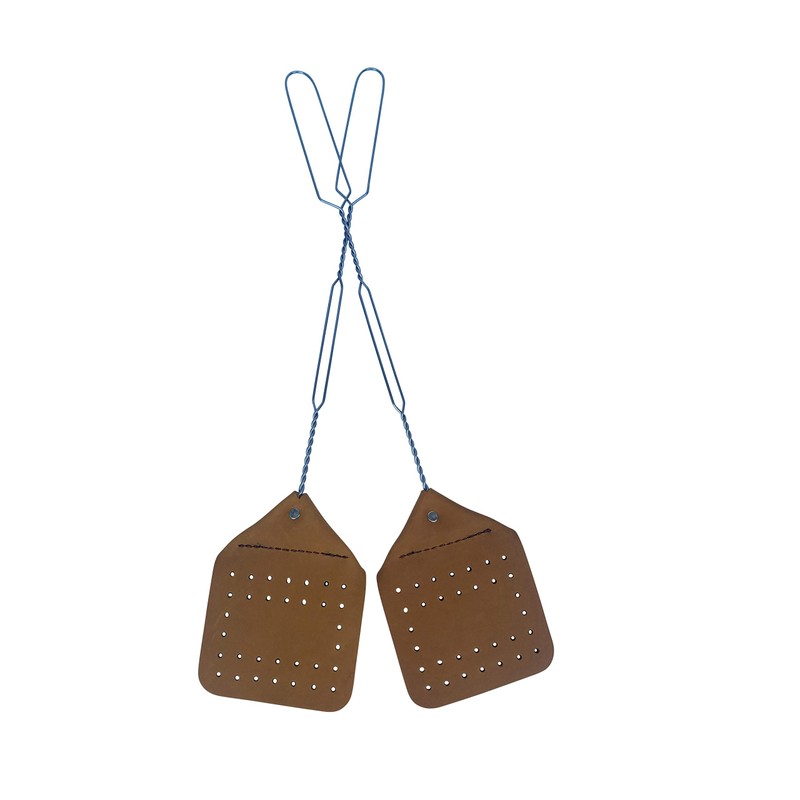 Pack of Two Amish Valley Products Leather Fly Swatter Brown