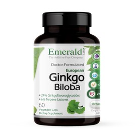 Emerald Labs Ginkgo Biloba 60 mg Extract - Supports Memory, Health, and Cognitive Function - 60 Capsules