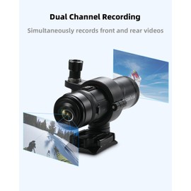 KONSIVY 2K Dual Lens Motorcycle Helmet Camera with 2.4G Remote Control, Front and Rear Bike Camera with App Control, Cycling Dash Cam with 32GB TF Card and Loop Recording