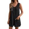 Ekouaer Womens Romper Summer Short Overalls Loose Jumpsuit Waffle One