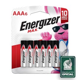 Energizer - Pilas AAA, MAX, 1.5V, Paquete de 6 | Vida útil hasta 10 años sin uso, para controles remotos, linternas y relojes, diseño anti-fugas