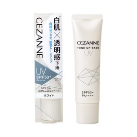 Cezanne UV Tone Up Base, White, 1.1 oz (30 g), Makeup Base, White Skin, SPF50+/PA++++, Waterproof, 1.1 oz (30 g)