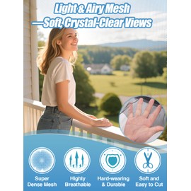 33x10ft Large Mosquito Net, Mesh Netting for Garden Skin and Plants Protection, Patio Bird Bug Screen, White