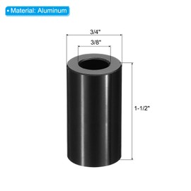 PATIKIL M10 Aluminum Spacers, 5 Pcs Metal Spacer Aluminum M10 x 3/4" OD x 1-1/2" L Aluminum Spacer Screw Standoff Round for 3/8" or M10 Screw Bolts
