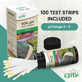 Soil pH Test Kit (3-9 Range) – 100 Test Strips for Garden, Lawn, Vegetable & Flower Beds | Quick & Easy Soil pH Monitoring for Indoor & Outdoor Plants | Leaping Lynx