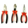 3PC HEAVY DUTY 150mm COMBINATION LONG NOSE SIDE CUTTER CUTTING