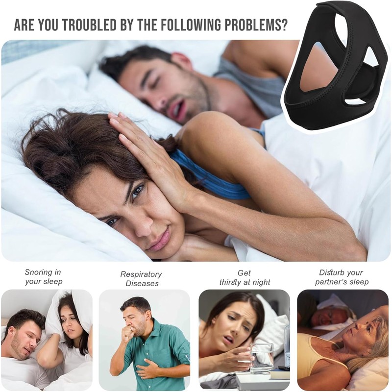 Zhenghebuy Airflow Jaw Strap,Jaw Strap for Sleeping,Reusable Face Strap, Snoring