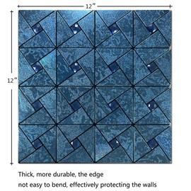 sanyeskkiy 10 Sheets Peel and Stick Backsplash Tile, Self-Adhesive Mosaic Tile, Stick on Kitchen, Bathroom Vanities, Fireplace Décor, Laundry Table (10, Blue)