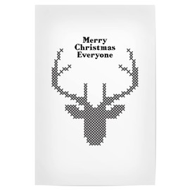 artboxONE Poster 30 x 20 cm Typography Reindeer Merry Christmas Picture Christmas Deer Merry Christmas