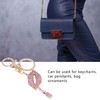 Rhinestone Keychain Red Lip Shape Bag Purse Key Ring Decorative